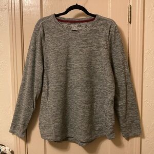 Tek Gear XL Ultra Soft Fleece Pullover Long Sleeve Gray Black